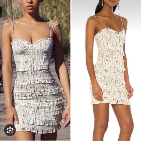 V. Chapman X REVOLVE Drew Mini Dress Smocked Womens Size 2 Floral - Picture 1 of 16